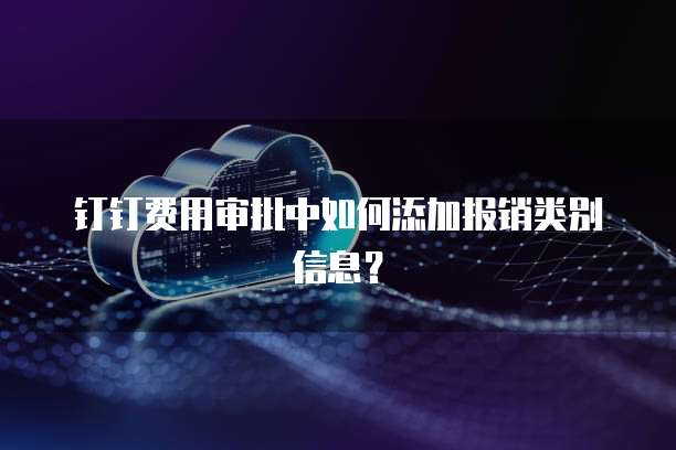 钉钉费用审批中如何添加报销类别信息？