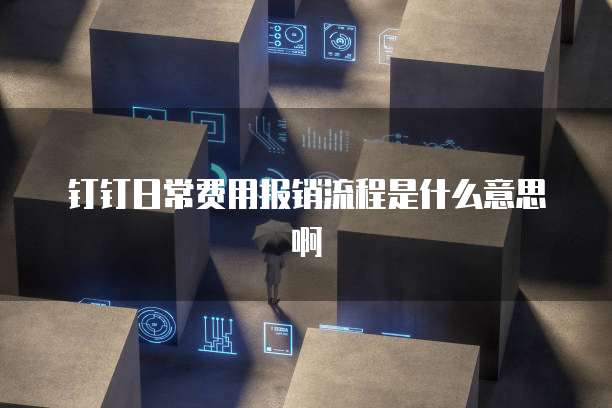 钉钉日常费用报销流程是什么意思啊