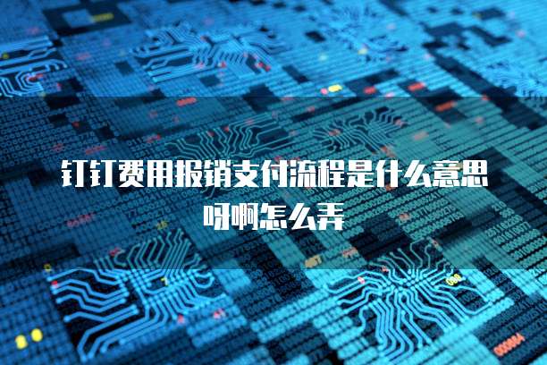 钉钉费用报销支付流程是什么意思呀啊怎么弄