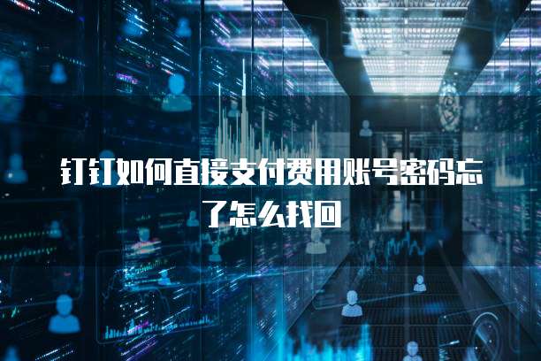 钉钉如何直接支付费用账号密码忘了怎么找回