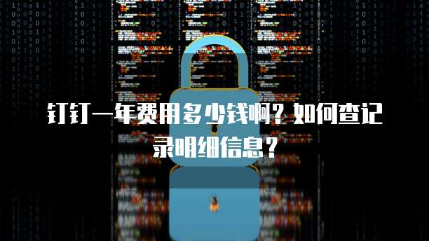 钉钉一年费用多少钱啊?如何查记录明细信息?