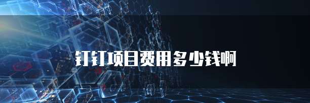 钉钉项目费用多少钱啊