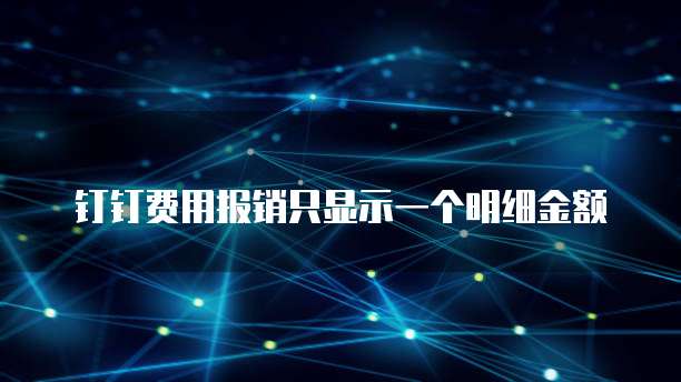 钉钉费用报销只显示一个明细金额