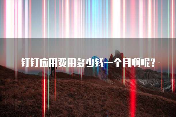 钉钉应用费用多少钱一个月啊呢?