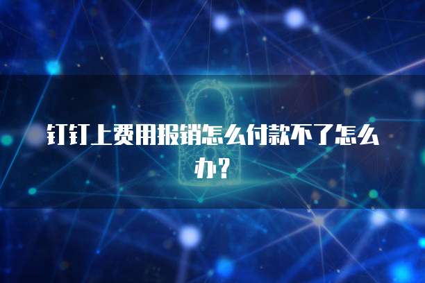 钉钉上费用报销怎么付款不了怎么办?