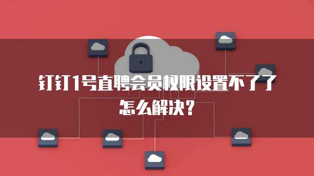 钉钉1号直聘会员权限设置不了了怎么解决?