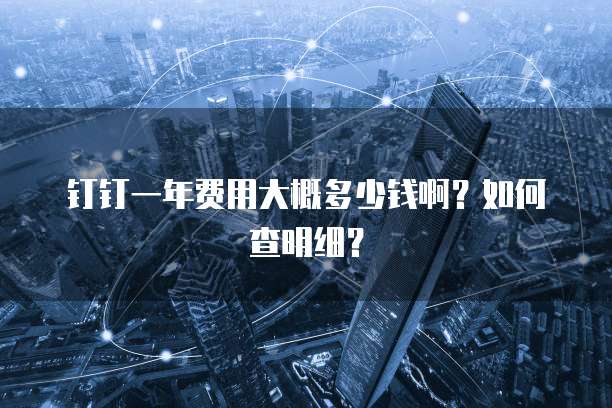 钉钉一年费用大概多少钱啊?如何查明细?