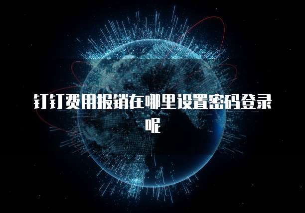 钉钉费用报销在哪里设置密码登录呢