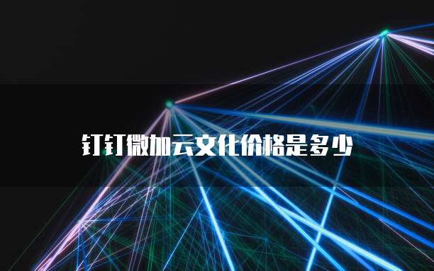 钉钉微加云文化价格是多少
