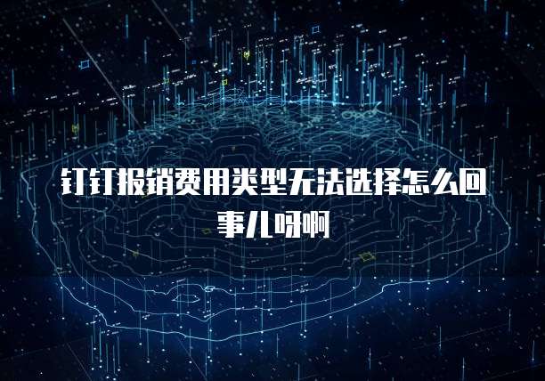 钉钉报销费用类型无法选择怎么回事儿呀啊