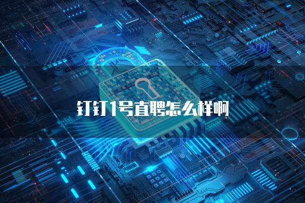 钉钉1号直聘怎么样啊