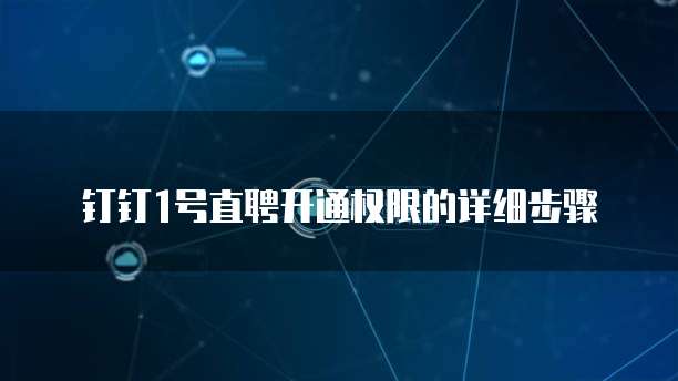 钉钉1号直聘开通权限的详细步骤