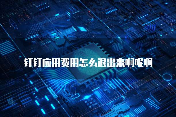 钉钉应用费用怎么退出来啊呢啊