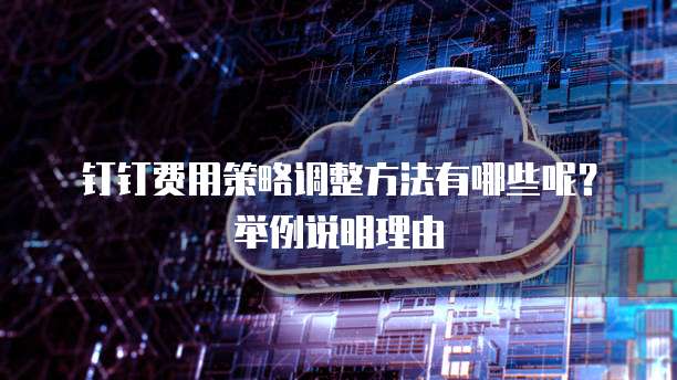 钉钉费用策略调整方法有哪些呢?举例说明理由
