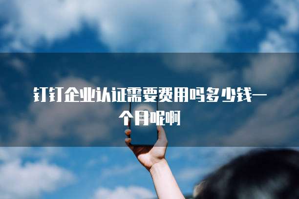 钉钉企业认证需要费用吗多少钱一个月呢啊