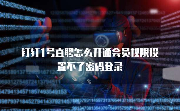 钉钉1号直聘怎么开通会员权限设置不了密码登录