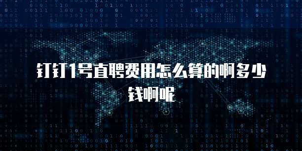 钉钉1号直聘费用怎么算的啊多少钱啊呢