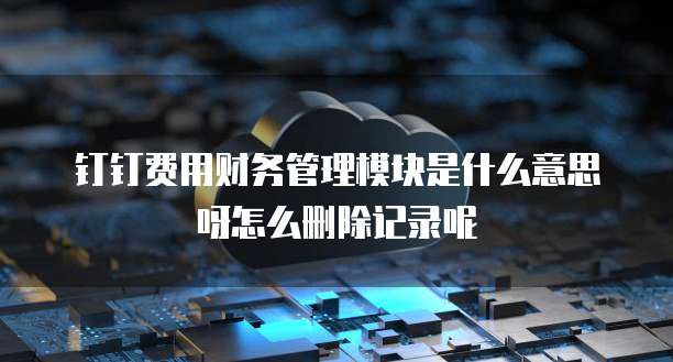 钉钉费用财务管理模块是什么意思呀怎么删除记录呢