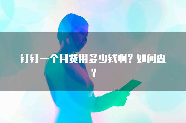 钉钉一个月费用多少钱啊?如何查?