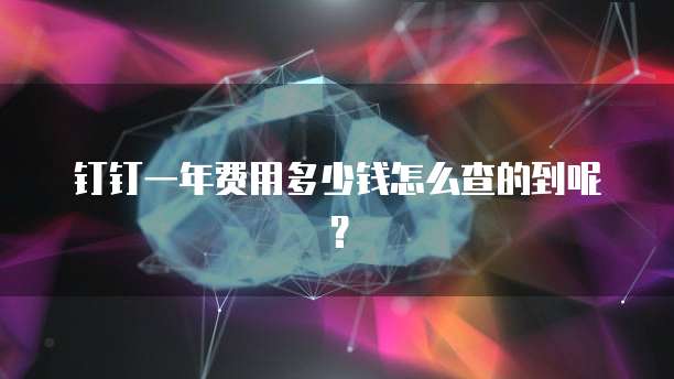 钉钉一年费用多少钱怎么查的到呢?
