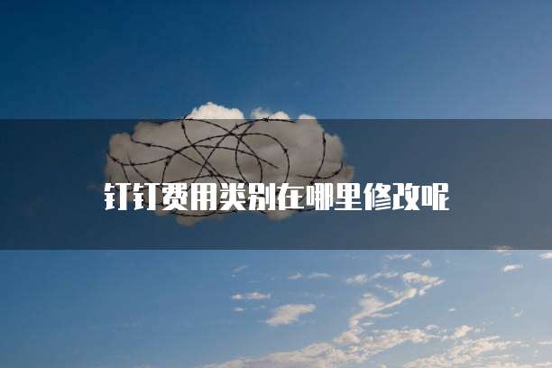 钉钉费用类别在哪里修改呢