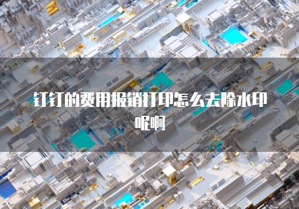 钉钉的费用报销打印怎么去除水印呢啊
