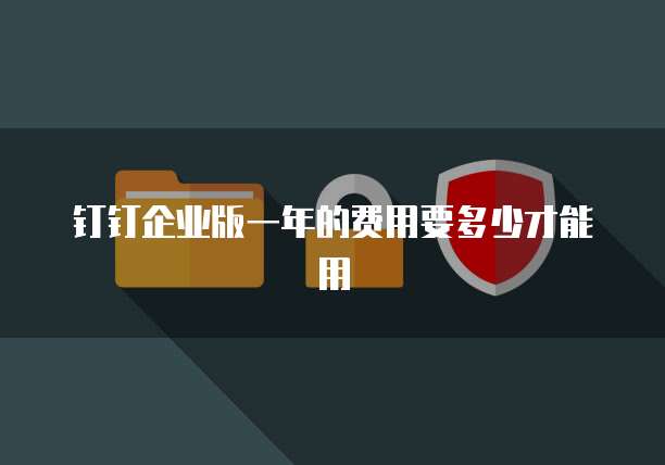 钉钉企业版一年的费用要多少才能用