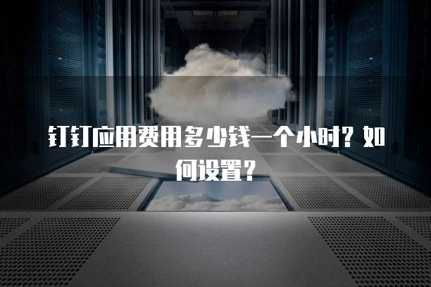钉钉应用费用多少钱一个小时?如何设置?
