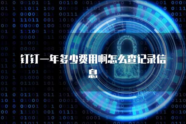 钉钉一年多少费用啊怎么查记录信息