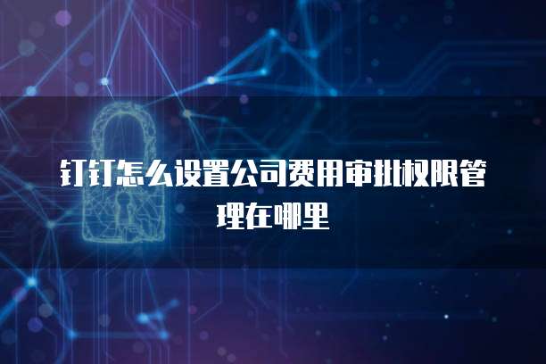 钉钉怎么设置公司费用审批权限管理在哪里