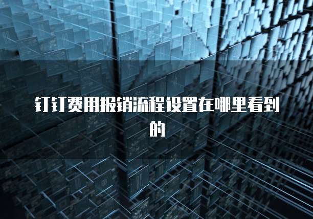 钉钉费用报销流程设置在哪里看到的