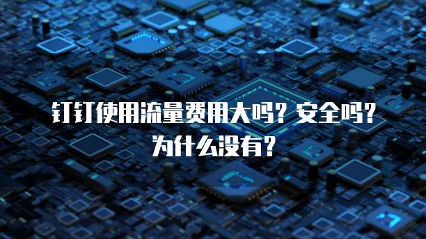 钉钉使用流量费用大吗?安全吗?为什么没有?