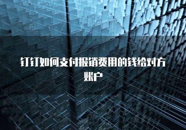 钉钉如何支付报销费用的钱给对方账户