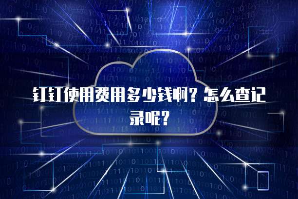 钉钉使用费用多少钱啊?怎么查记录呢?