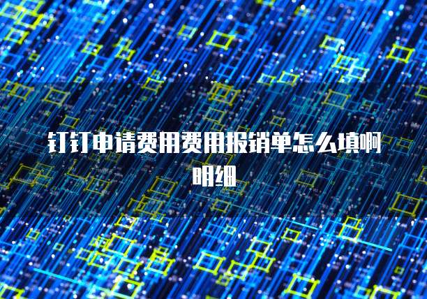 钉钉申请费用费用报销单怎么填啊明细