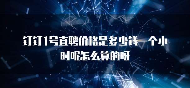 钉钉1号直聘价格是多少钱一个小时呢怎么算的呀