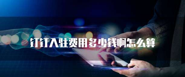 钉钉入驻费用多少钱啊怎么算