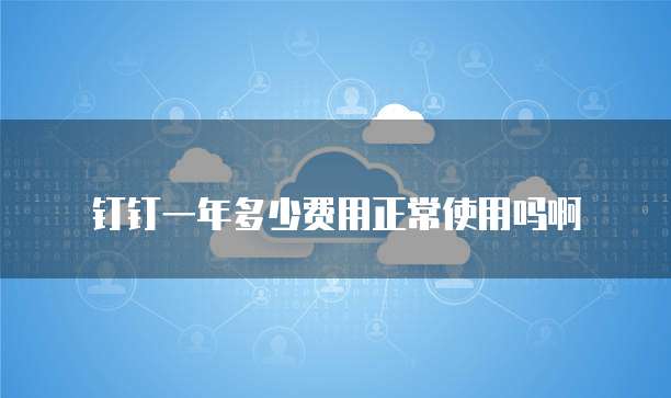 钉钉一年多少费用正常使用吗啊