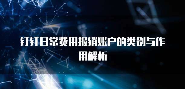 钉钉日常费用报销账户的类别与作用解析