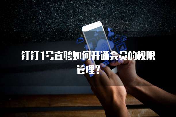 钉钉1号直聘如何开通会员的权限管理?