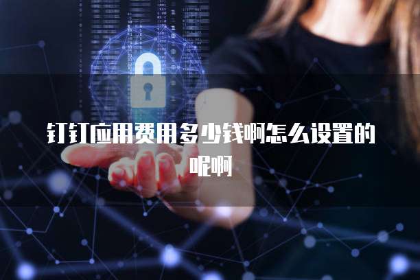 钉钉应用费用多少钱啊怎么设置的呢啊