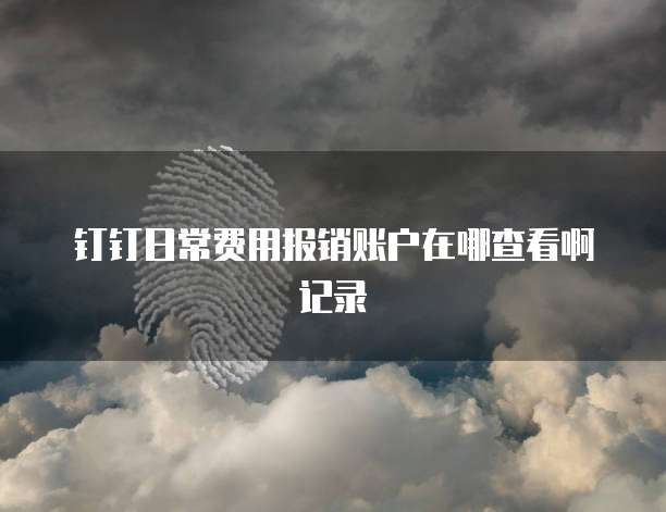 钉钉日常费用报销账户在哪查看啊记录
