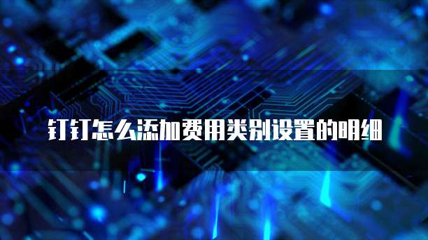 钉钉怎么添加费用类别设置的明细