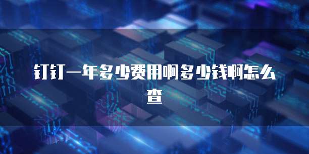 钉钉一年多少费用啊多少钱啊怎么查