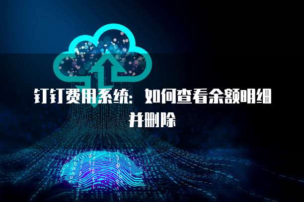 钉钉费用系统:如何查看余额明细并删除