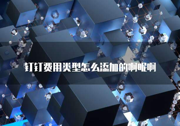 钉钉费用类型怎么添加的啊呢啊