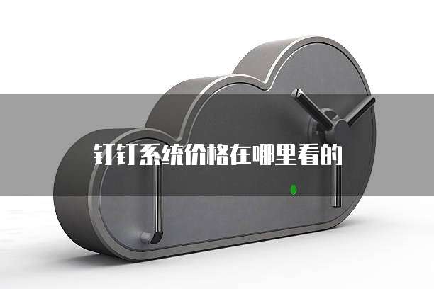 钉钉系统价格在哪里看的