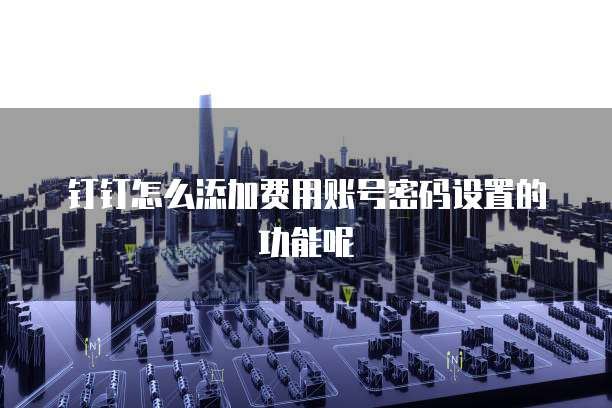 钉钉怎么添加费用账号密码设置的功能呢
