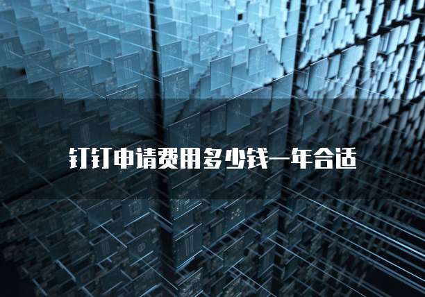钉钉申请费用多少钱一年合适