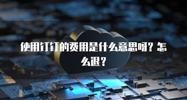 使用钉钉的费用是什么意思呀?怎么退?